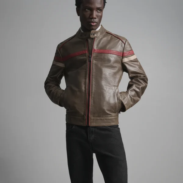 Men Dark Brown Jacket