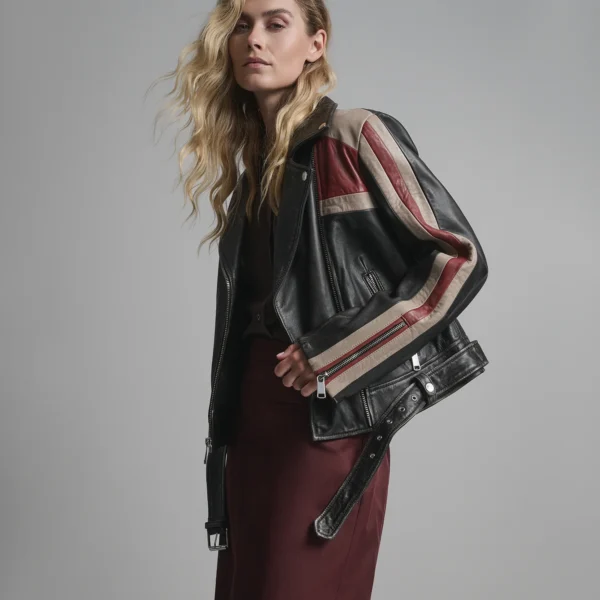 Women Red Stripes Jacket