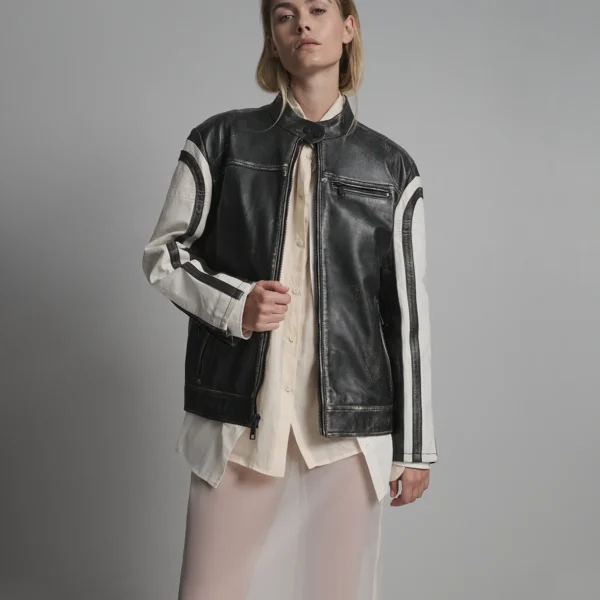 Women White Stripe Jacket